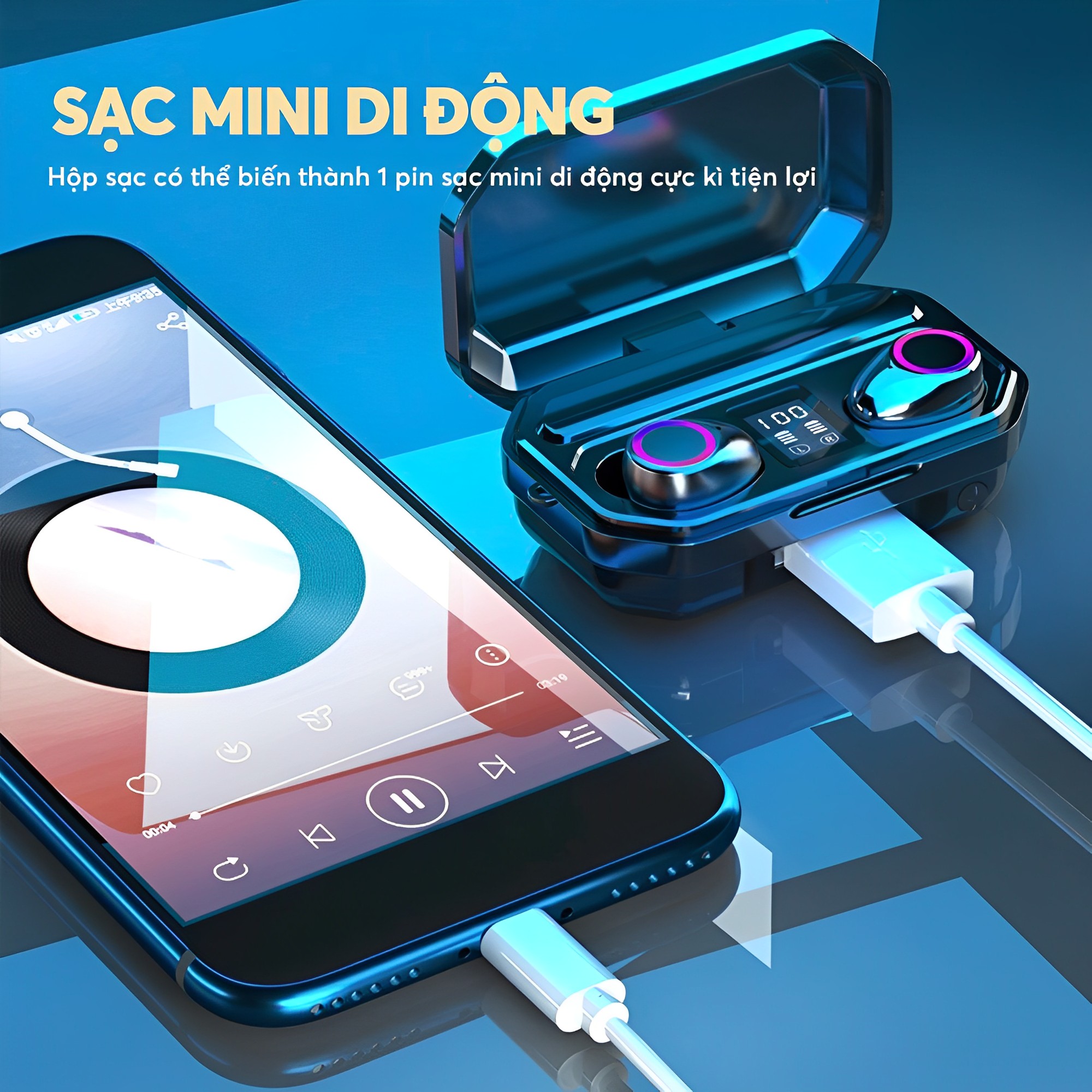 PIN 650H - Tai Nghe Bluetooth Không Dây Nhét Tai Bluetooth 5.3 TWS True Wireless Tai Phone Pin Sạc Dự Phòng Micro Ghi Âm Cảm Ứng Cho Điện Thoại Máy Tính Máy Tính Bàn Laptop Máy Tính Bảng PC Mac MacBook Gaming The Deosd LT TD MM - Hàng Chính Hãng