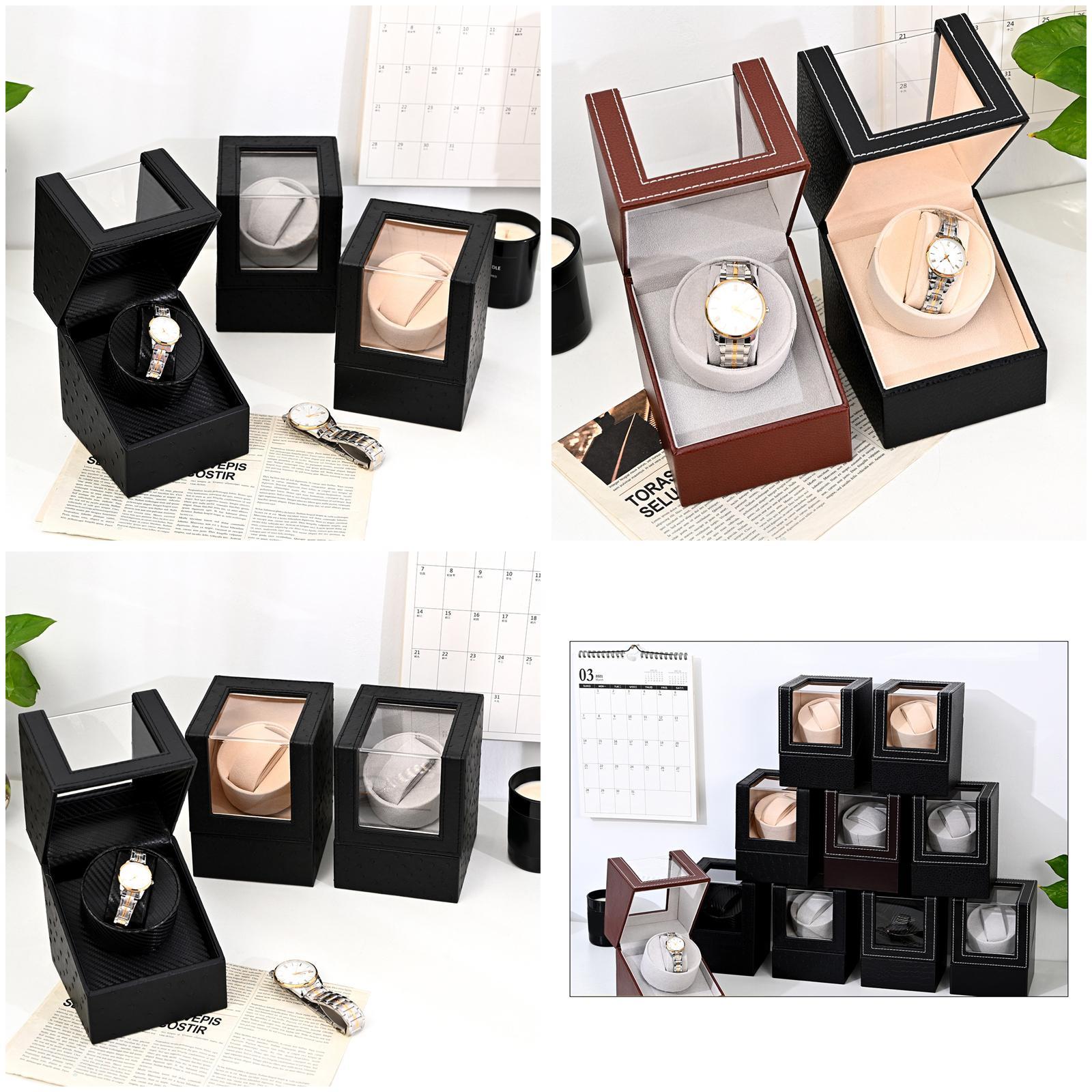 Battery Powered Automatic Watch Winder with Quiet Motor Wristwatch Box