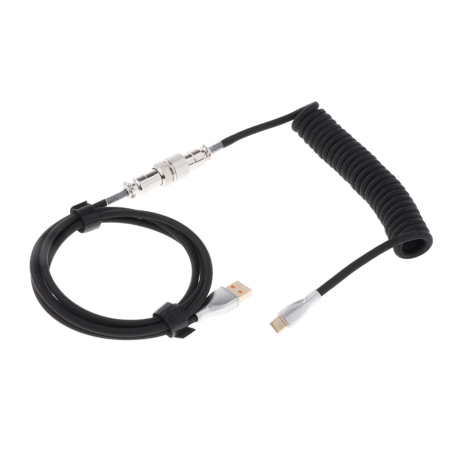 2x Coiled Cable Wire #1.8m Usb Micro Mechanical Keyboard Computer