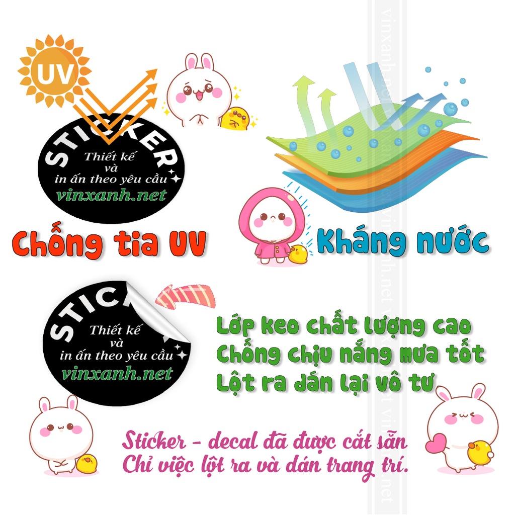 Decal ĐÁ ME trang trí quán nước tường, tủ kính bền đẹp chống nước cắt sẵn khổ A4