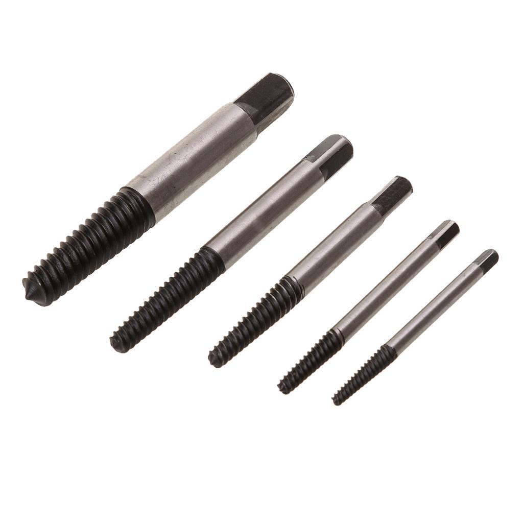 5x 4-18mm Small - Large Screw Extractor Set In Case Broken Stud Bolt Remover
