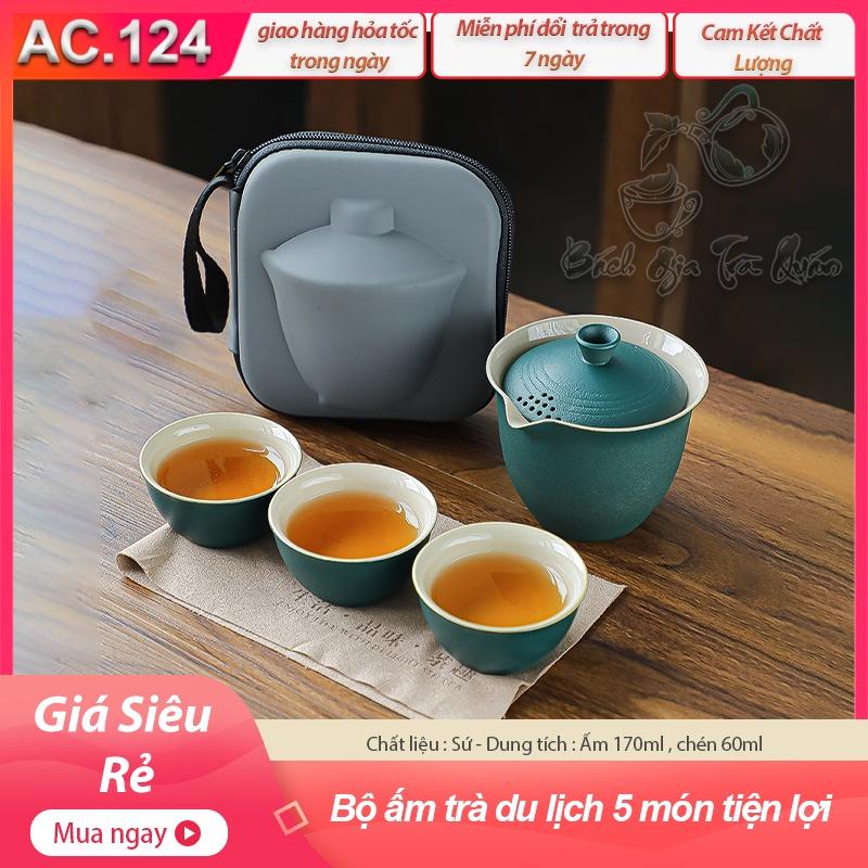 Bộ Chén Khải Sứ - Đối Ẩm Kèm Túi Du Lịch Tiện Lợi AC.124