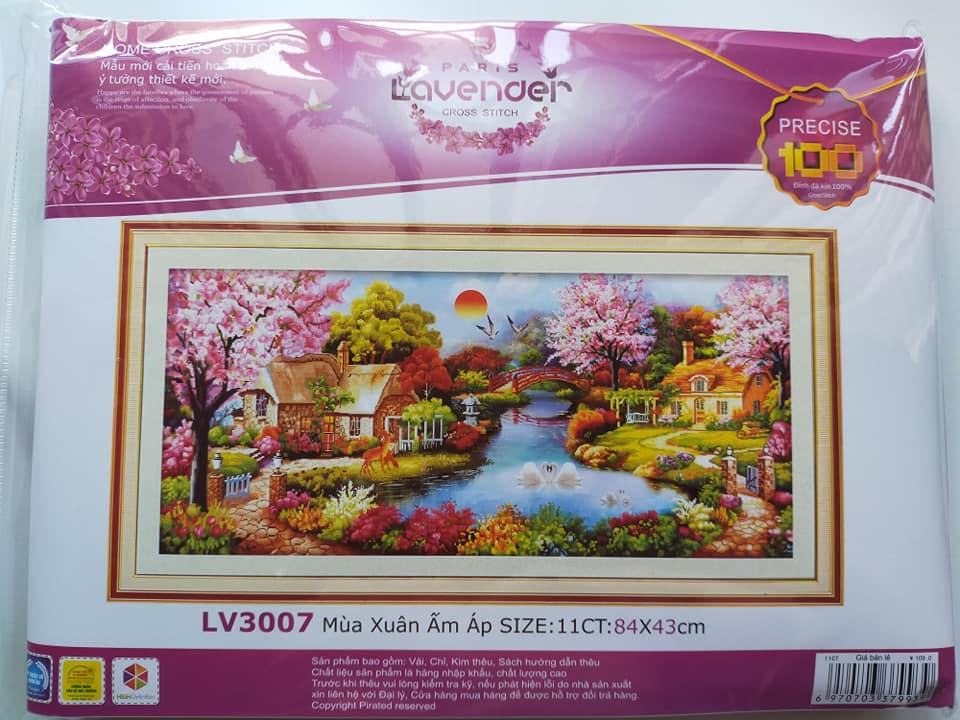 Tranh thêu chữ thập mùa xuân ấm áp LV3007 84 x 43 cm - chưa thêu