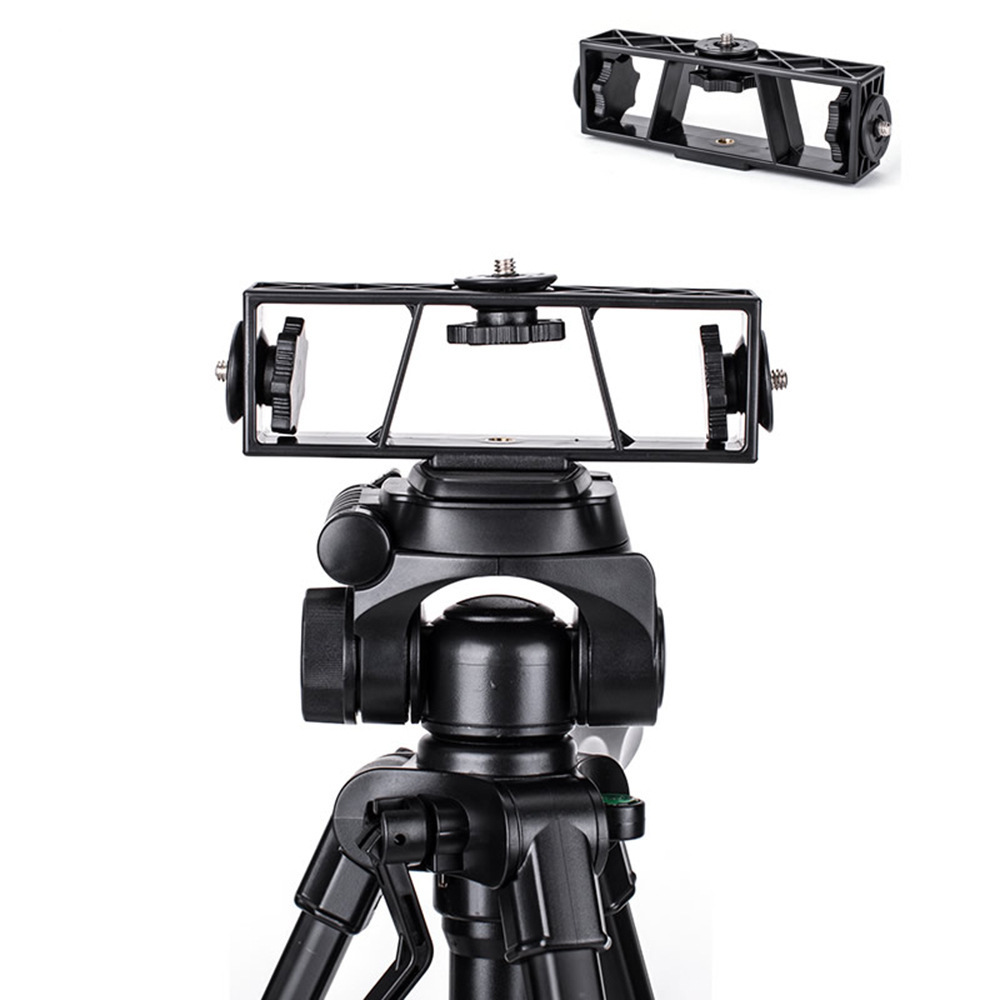 Phụ kiện giá đỡ, thanh nối đa năng gắn đến 3 điện thoại lên tripod hỗ trợ livestream, quay video nhiều điện thoại GDSM02