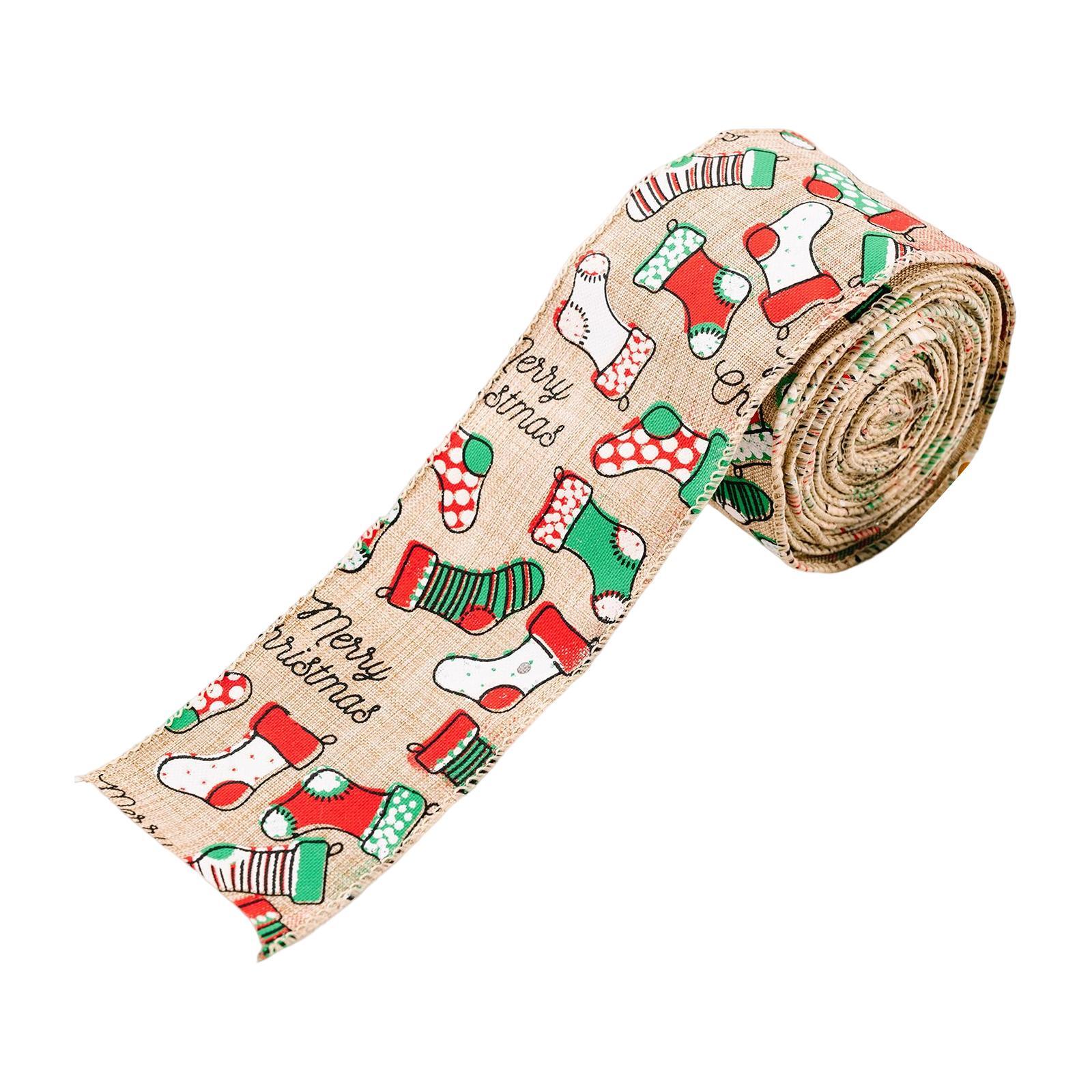 197x2.4inch Christmas Ribbons Gift Wrapping Ribbon Decoration Decorating
