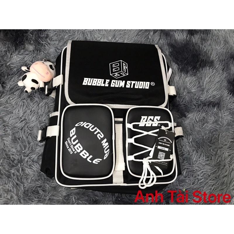 Balo thời trang nam nữ BUBLE GUM STUDIO chất vải Canvas chống thấm nước nắp gập kích cỡ lớn nhiều ngăn tiện dụng AT116
