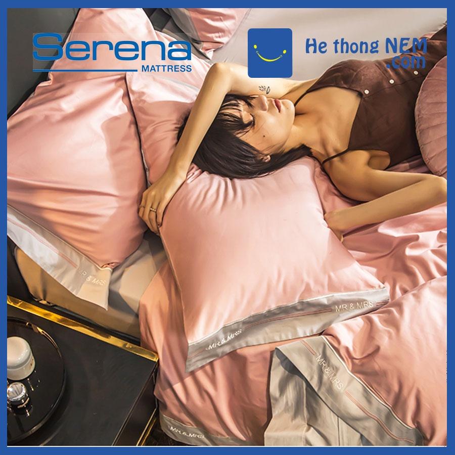 Set Chăn Ga Gối SERENA Cao Cấp Bộ Chăn Ga Gối Đệm Lụa Satin Trải Giường Cao Cấp - Hệ Thống Nệm