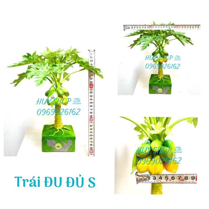 Chậu cây Trái ĐU ĐỦ Nhí Vuông để bàn (32cm) nhân tạo trang trí nhà cửa