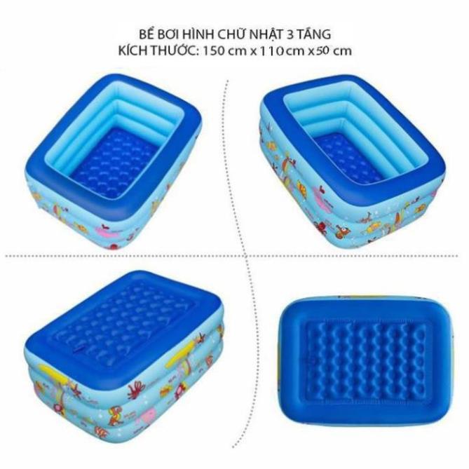 Bể phao bơi,Bể bơi phao trong nhà, hình chữ nhật kích thước 150cm