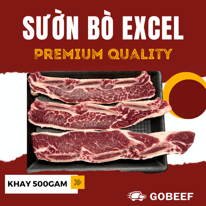 SƯỜN NON BÒ MỸ CÓ XƯƠNG LOẠI CAO CẤP - USDA CHOICE EXCEL - 1KG