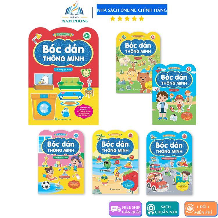 Bóc dán thông minh - Bộ Sticker 6 cuốn song ngữ Anh Việt - Vừa học vừa chơi phát triển tư duy toàn diện cho bé 2+