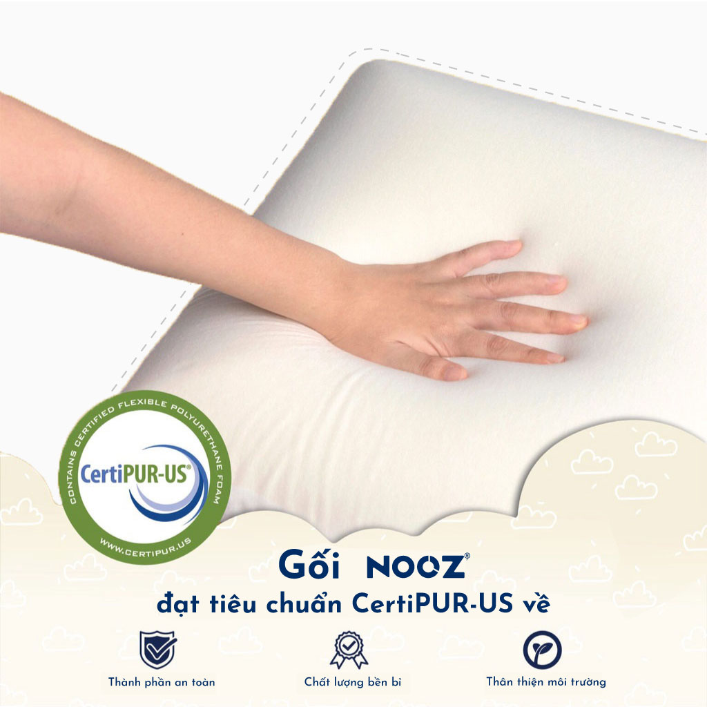 Gối Ngủ Memory Foam NOOZ Ruột Gối Cao Su Non Giúp Nâng Đỡ Đốt Sống Cổ Chống Đau Vai Gáy Ngủ Sâu Hỗ Trợ Chống Trào Ngược Phù Hợp Với Mọi Tư Thế Nằm Vỏ Gối Tencel