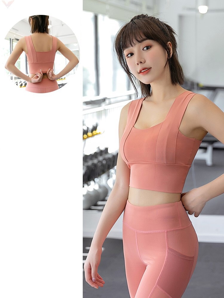 Set quần áo tập gym yoga bộ đồ tập gym nữ, quần dài cạp cao, áo bra dây to có mút đệm cực tôn dáng