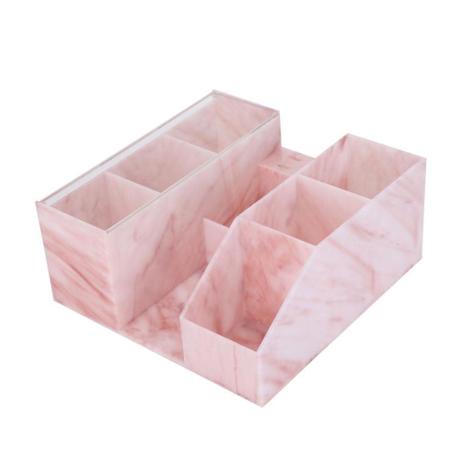 Cosmetic Organizer Eyelash Extension Tools Storage Box Pink Marble