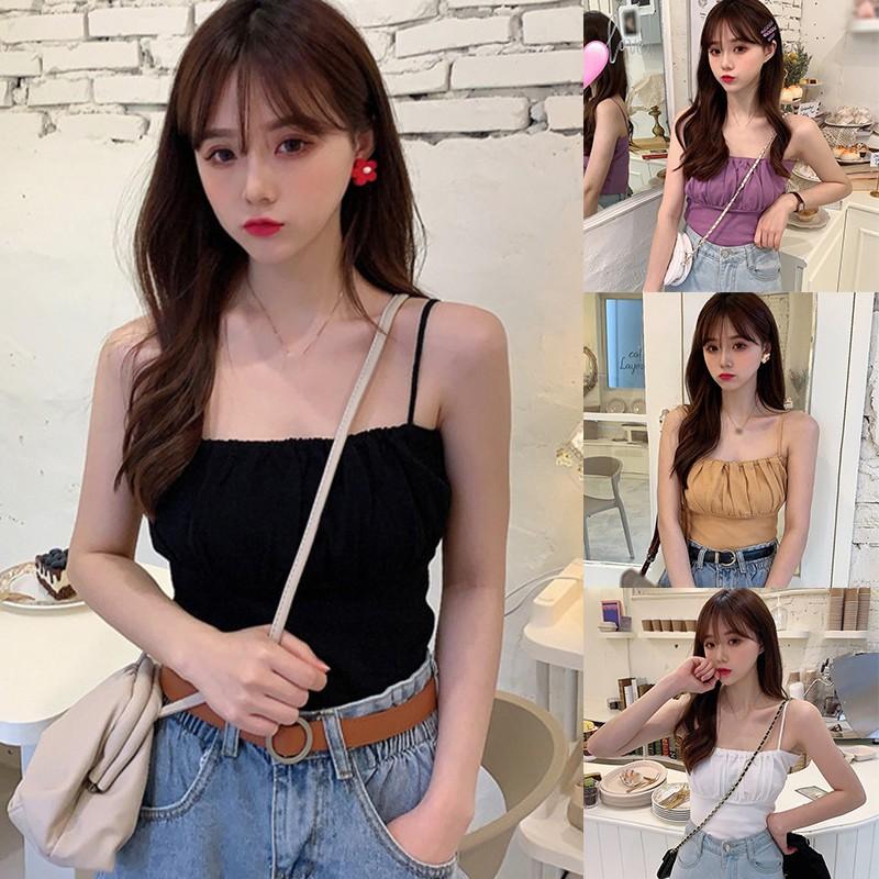 Áo 2 dây màu trơn thời trang nữ