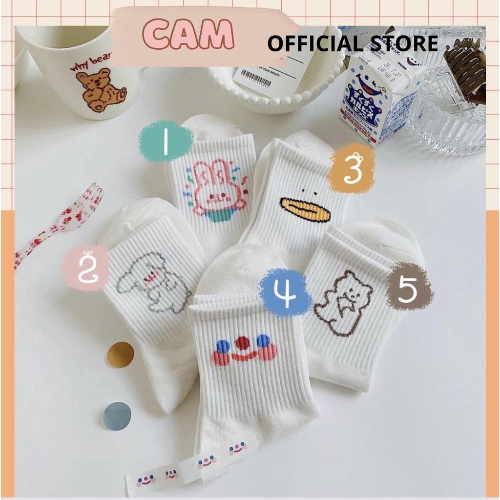 SET TẤT VỚ TRẮNG CAO CỔ NAM NỮ CỔ NHÚN CAO có TAG MÁC ULZZANG LOLITA VỊT GẤU