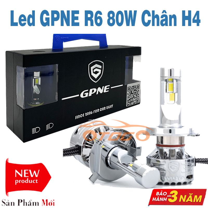 Bộ Đèn Led Tăng Sáng GPNE R6 80W Chân H4 Chính Hãng , Cho Xe Con Và Xe Tải