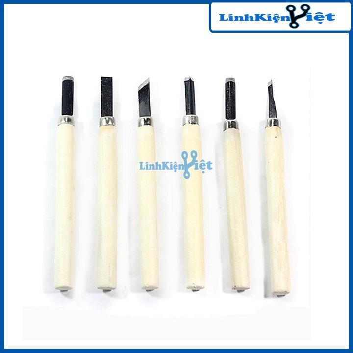 Bộ Dao Tiện Cán Gỗ 6 Chiếc