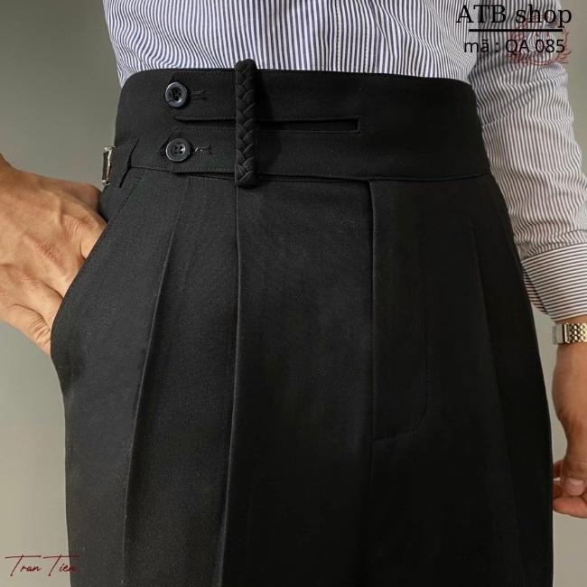 Quần tây cạp cao nam atbshop mã sp QA085 màu đen.xám thiết kế trẻ trung tôn dáng chất liệu vải đẹp co giãn