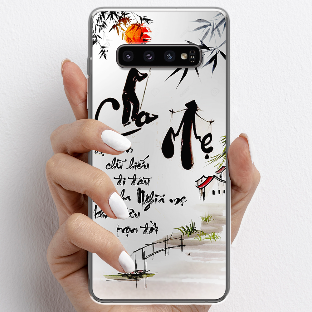 Ốp lưng cho Samsung Galaxy S10, Samsung Galaxy S10 Plus nhựa TPU mẫu Thư pháp cha mẹ