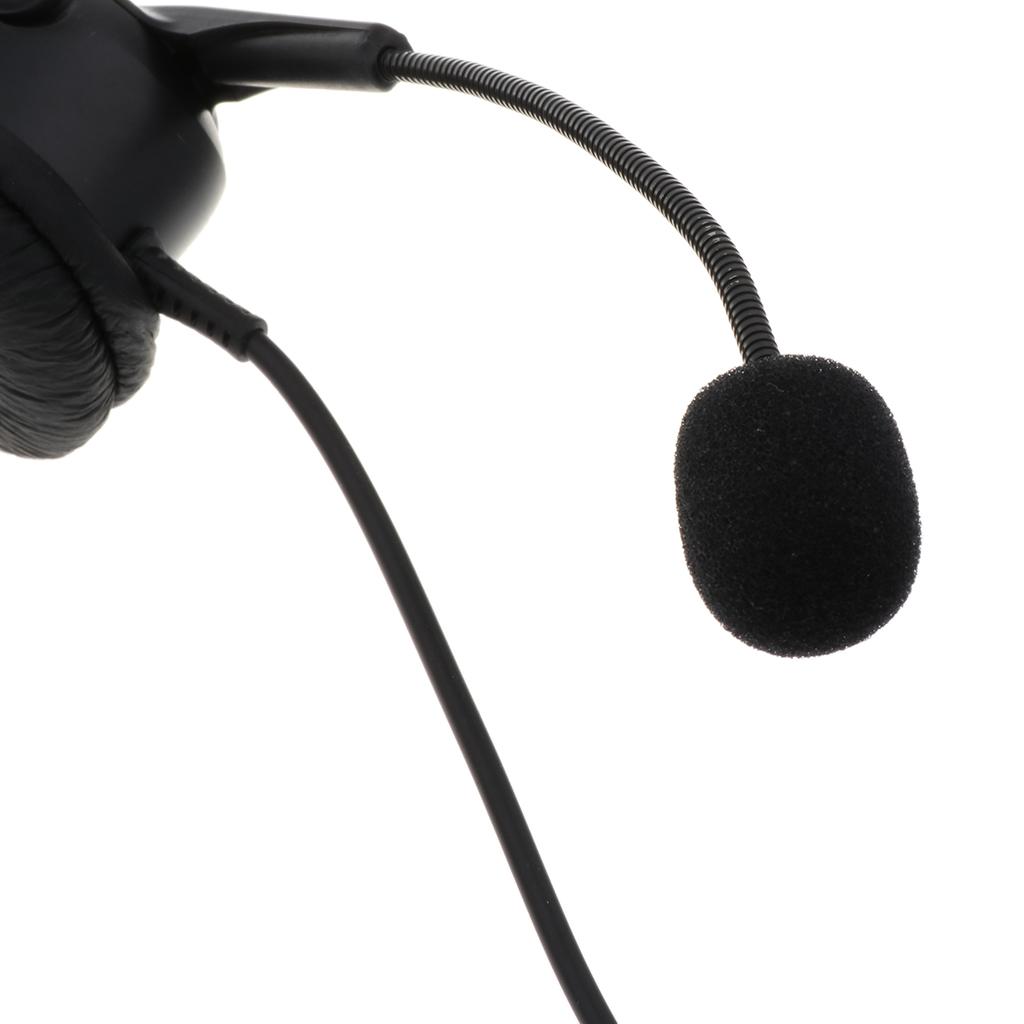Call Center Office Hands-free Headset 3.5mm Headphone Monaural Microphone