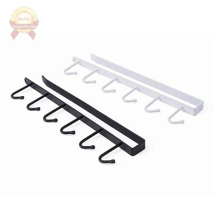 Móc cài trên tủ 6 giá treo quần áo bằng thép cao cấp chịu lực treo cốc dao thìa túi nhà bếp