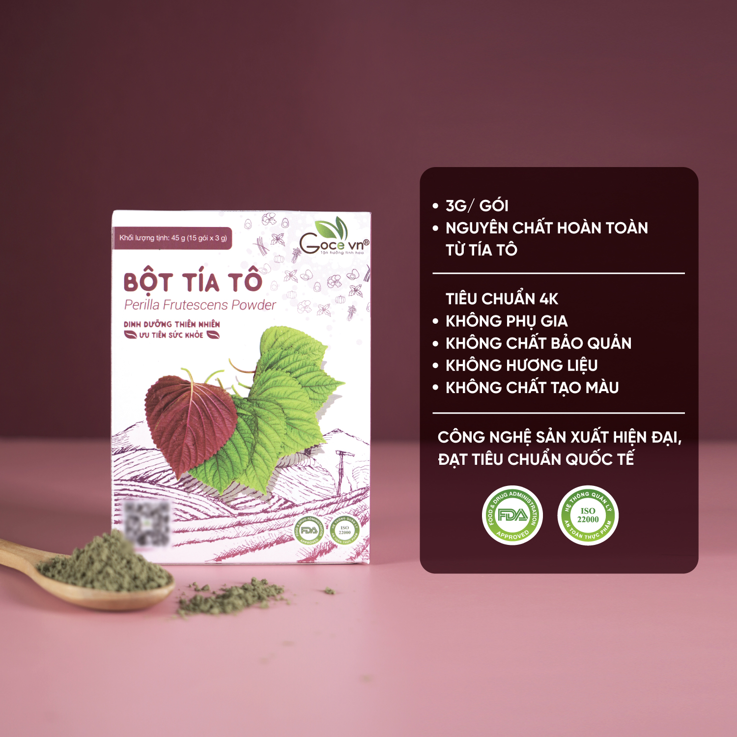 Bột tía tô nguyên chất Goce – 45g ST