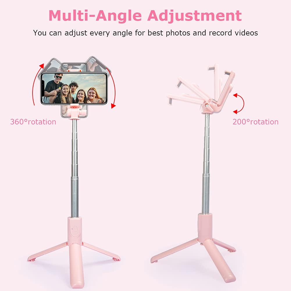 Selfie Stick, Stick selfie có thể mở rộng với điều khiển từ xa không dây, hỗ trợ điện thoại chân máy để ghi video trực tiếp tương thích