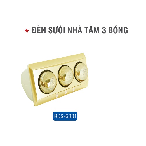 Đèn sưởi nhà tắm hồng ngoại chính hãng Roman - Đèn sưởi 3 bóng an toàn tốt cho sức khỏe dễ dàng lắp đặt RDS-G301