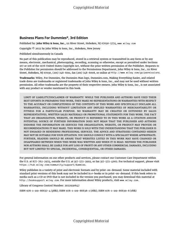 Sách ngoại văn: Business Plans For Dummies 3rd Edition