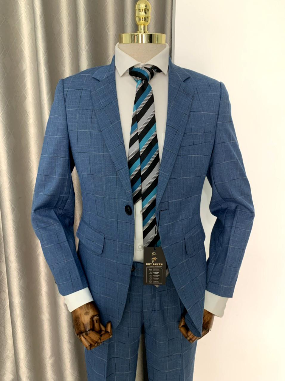 Bộ Vest Nam Cao Cấp Dáng Slim Fit Xanh Navy HDT019