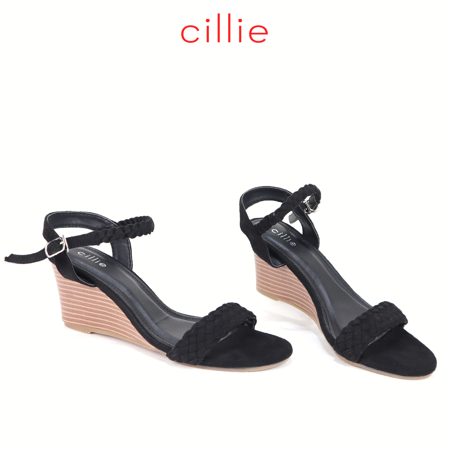 Giày sandal nữ quai bính đế xuồng cao 8cm Cillie 1214