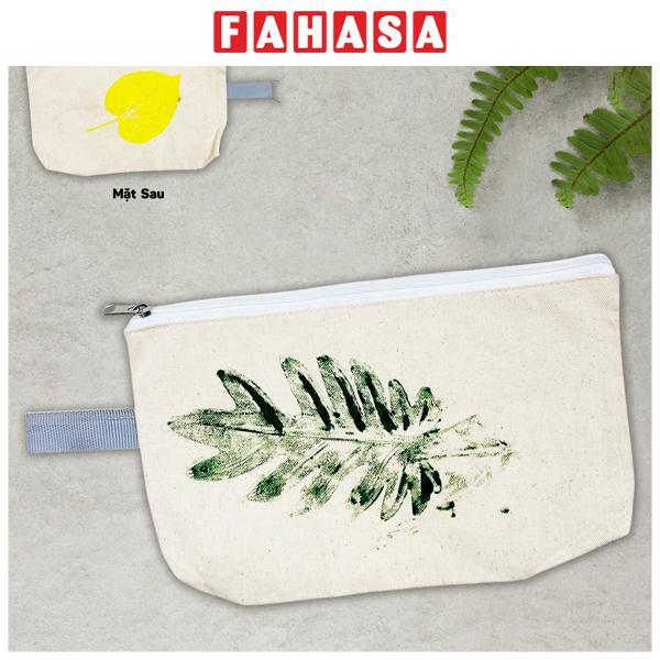 Túi Bút Vải Canvas In Hoa Lá Tươi - 2 Mặt - Saigon Zerowaste - Mẫu 9