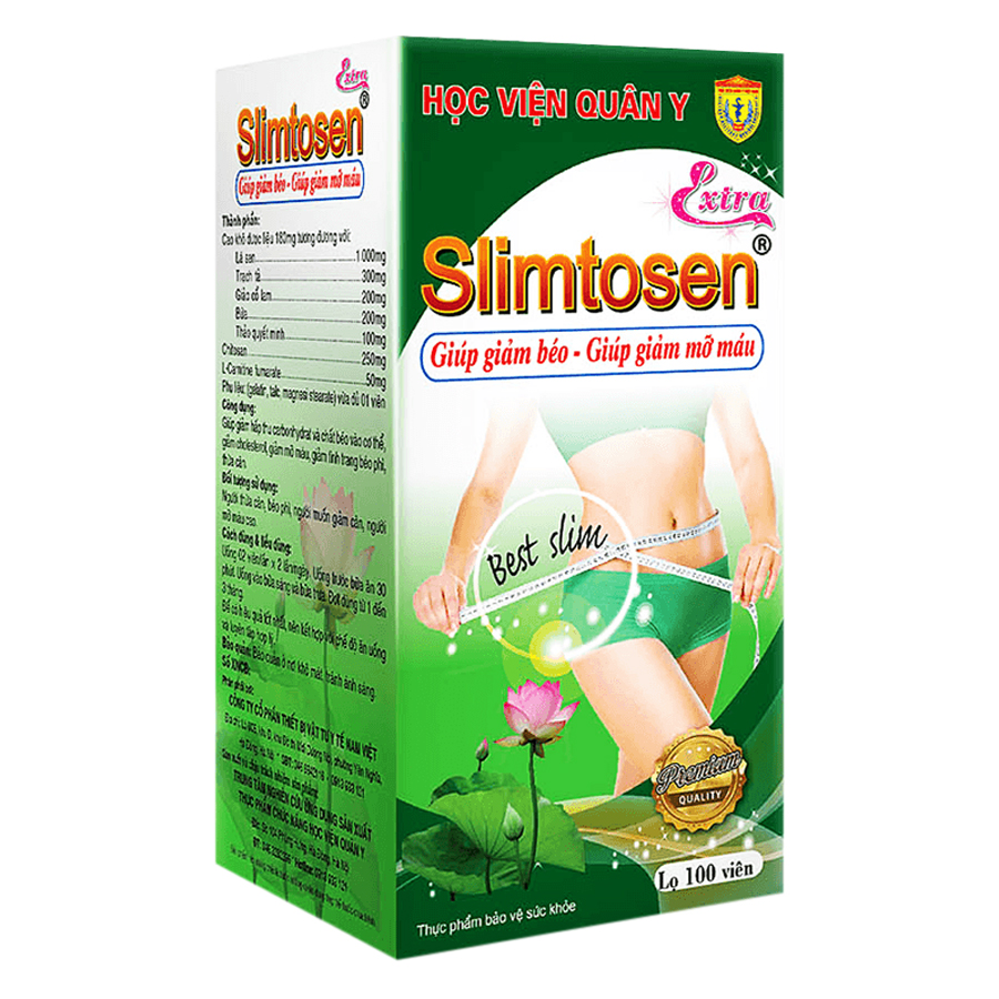 Bộ 2 Hộp Thực Phẩm Chức Năng Viên Uống hỗ trợ Giảm Cân Slimtosen Extra Học Viện Quân Y