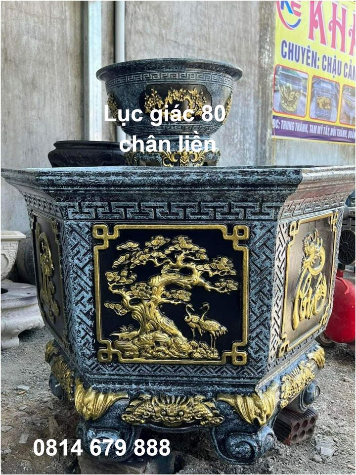 Khuôn đúc chậu cảnh lục giác 80 abs chân liền
