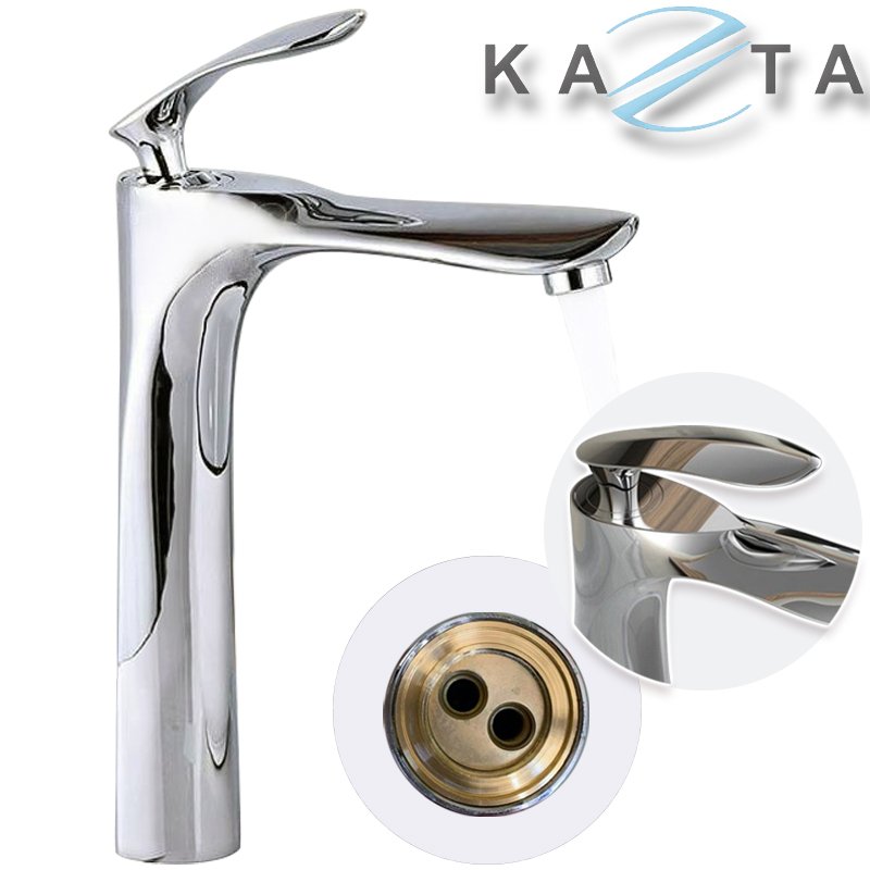 Combo Thiết Bị Nhà Tắm Cao Cấp KAZTA KZ-CBT13: Bồn Cầu Xả Xoáy Nắp Êm-Lavabo Đặt Bàn Đá-Sen Tắm Đứng Nóng Lạnh-Kèm Bộ Phụ Kiện Nhà Tắm