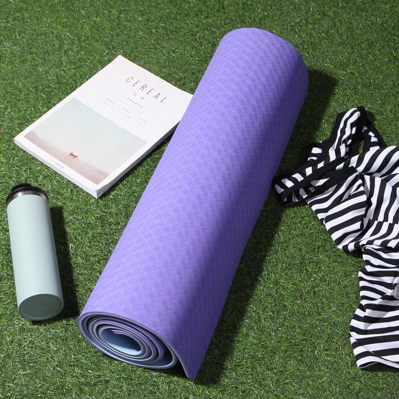 Thảm tập gym và yoga TPE 2 lớp đủ màu, thảm tập yoga tpe 2 lớp 6mm cao cấp, chất liệu an toàn khi tiếp xúc với da