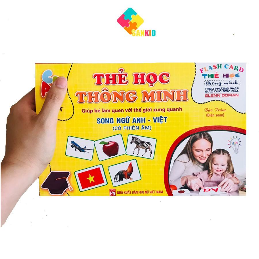 Bộ thẻ học thông minh song ngữ 18 chủ đề cho bé loại lớn khổ A5