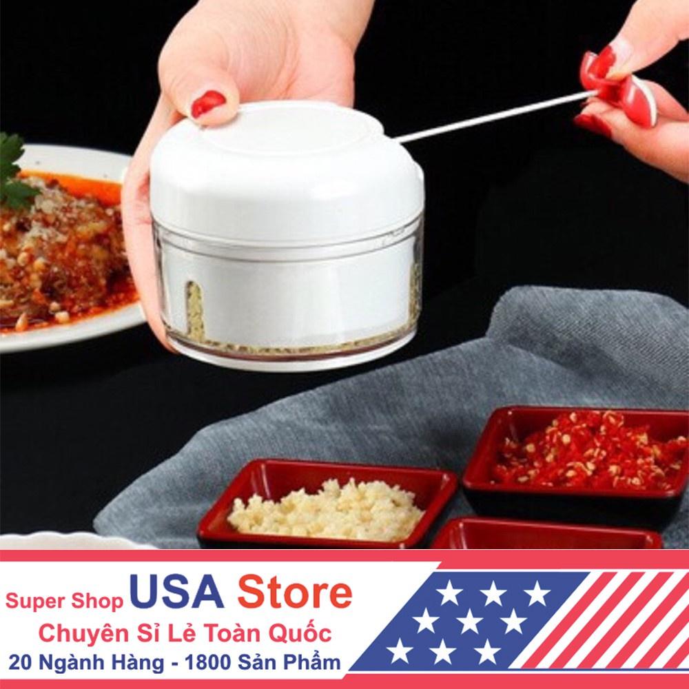 Dụng Cụ Xay MẪU MỚI TRỤ TRÒN - Cối Xay Tỏi Ớt V615 - Rút Dây