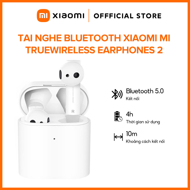 Tai Nghe Không Dây Xiaomi Mi True Wireless Earphones 2 Cảm Ứng - Bluetooth v5.0 - Khoảng Cách 10m - Cổng Sạc Type C- Hàng Chính hãng - ZBW4493GL
