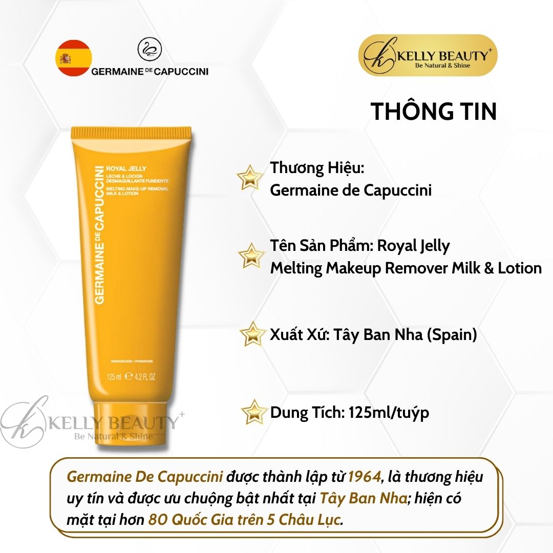 Sữa Rửa Mặt Cho Da Nhạy Cảm Germaine Royal Jelly Melting Makeup Remover Milk & Lotion - Kelly Beauty