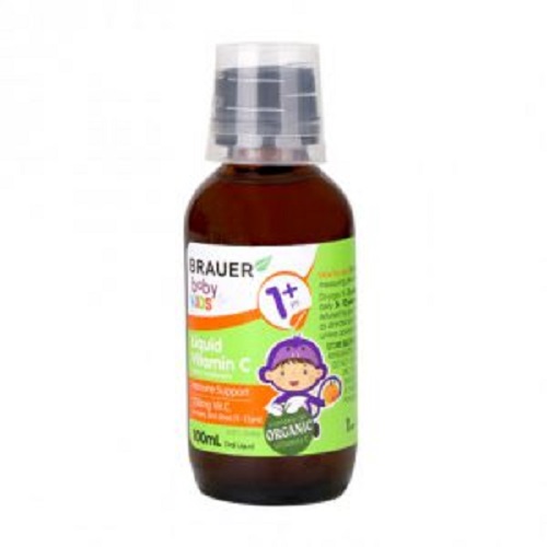 Vitamin C  cho trẻ trên 1 tuổi Brauer Baby &amp; Kids Liquid Vitamin C tăng sức đề kháng (100ml) - QuaTangMe Extaste