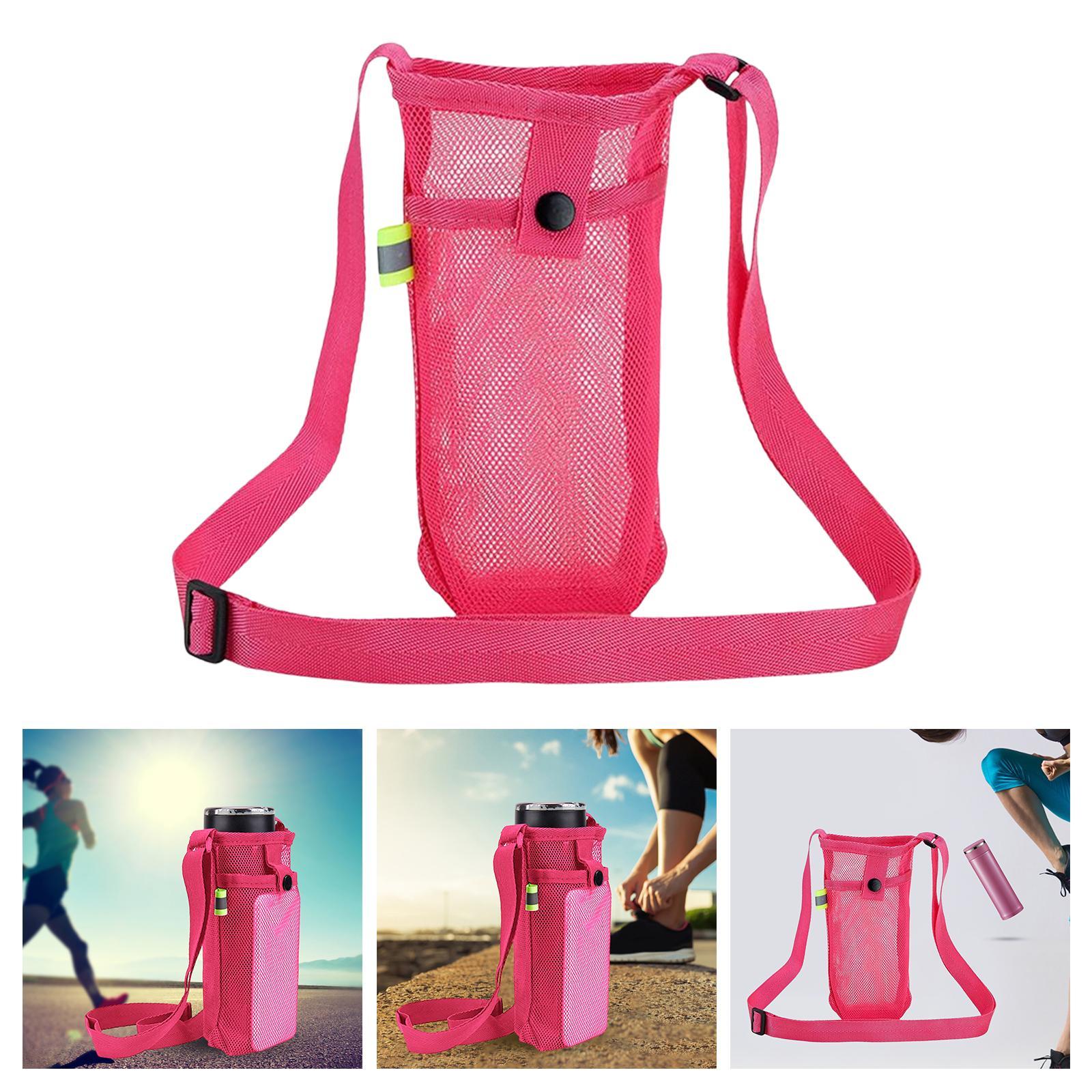 Water Bottle Carrier Bag Kettle Carrying Bag Pocket Mesh Bottle Holder Pouch Sling Case Sleeve for Hiking Travel Running Walking Gym