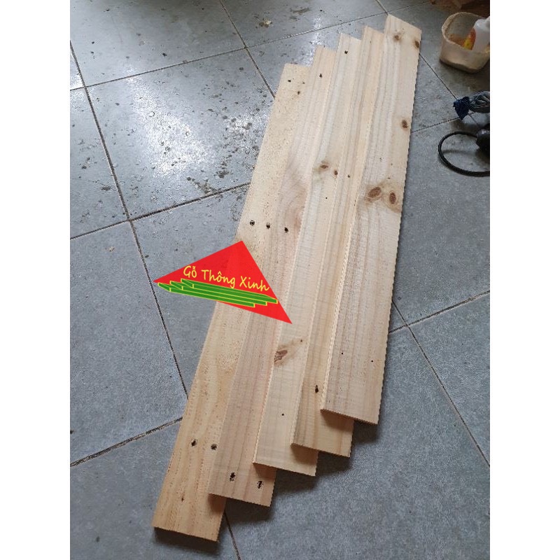 Bó 5 thanh gỗ thông pallet 1m2 rộng 9.5cm dày 1.5cm đã bào láng đẹp 4 mặt đều cạnh phù hợp trang trí, đóng vật dụng, DIY