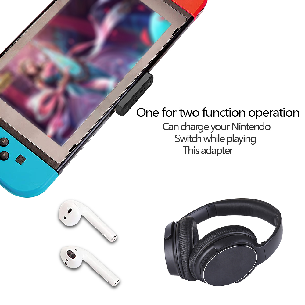 Bộ chuyển đổi âm thanh BT Bộ phát USB TYPE-C Tương thích với PS4 PC NES Lite Hỗ trợ trò chơi di động dòng kép Âm thanh BT Audio