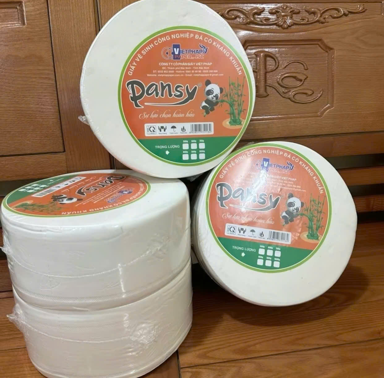( COMBO 5 Cuộn) Giấy Vệ Sinh Công Nghiệp PANSY 500gr Cuộn Lớn 3 Lớp Siêu Tiết Kiệm Mềm Mịn Dai Thấm Hút