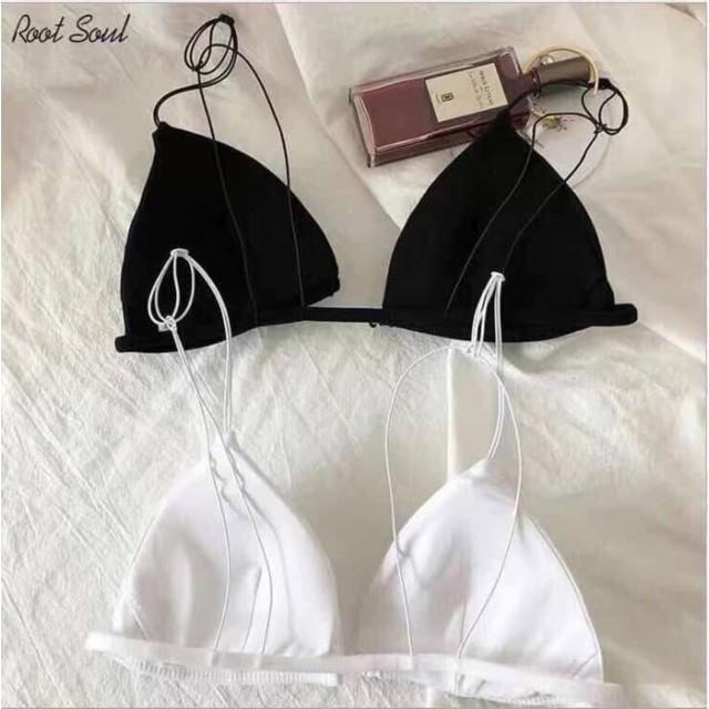 Áo lót nữ, áo bra cotton dây mảnh tiểu thư 8010