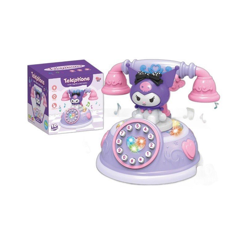 Đồ chơi điện thoại bàn KUROMI có nhạc, có đèn dễ thương, Đồ chơi điện thoại cho bé