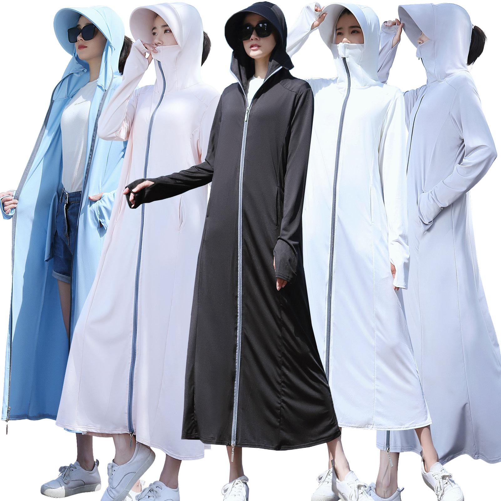 Áo khoác che nắng lớn có đầy đủ túi zip UPF 50+ có mũ trùm đầu dành cho phụ nữ