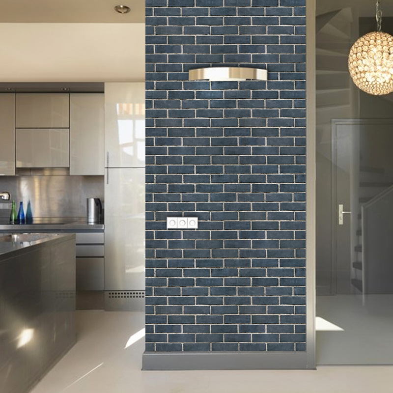 GIẤY DÁN TƯỜNG KHỔ 45CM X10M GẠCH 3D XANH